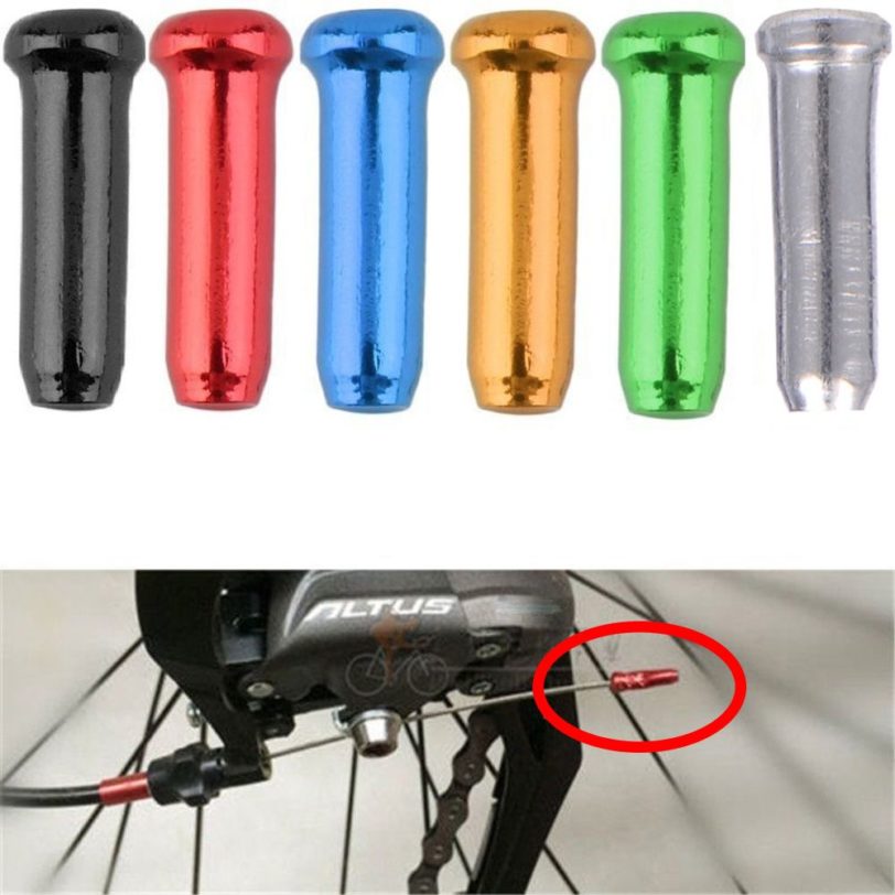 20pcs/set Bicycle brake wire aluminum alloy tail cap 6 colors bicycle brake cable end protection cover Brake line cable end cap