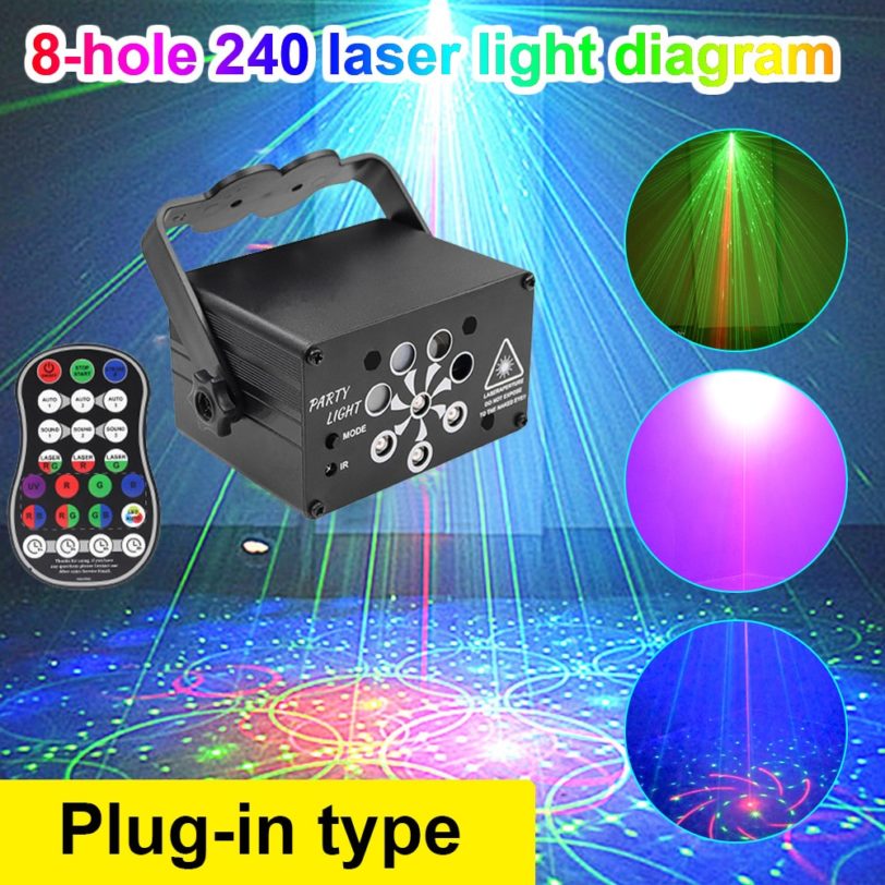 248 128 Patterns RGB Stage Light USB Voice Control Disco Light Party Show Laser Projector Effect