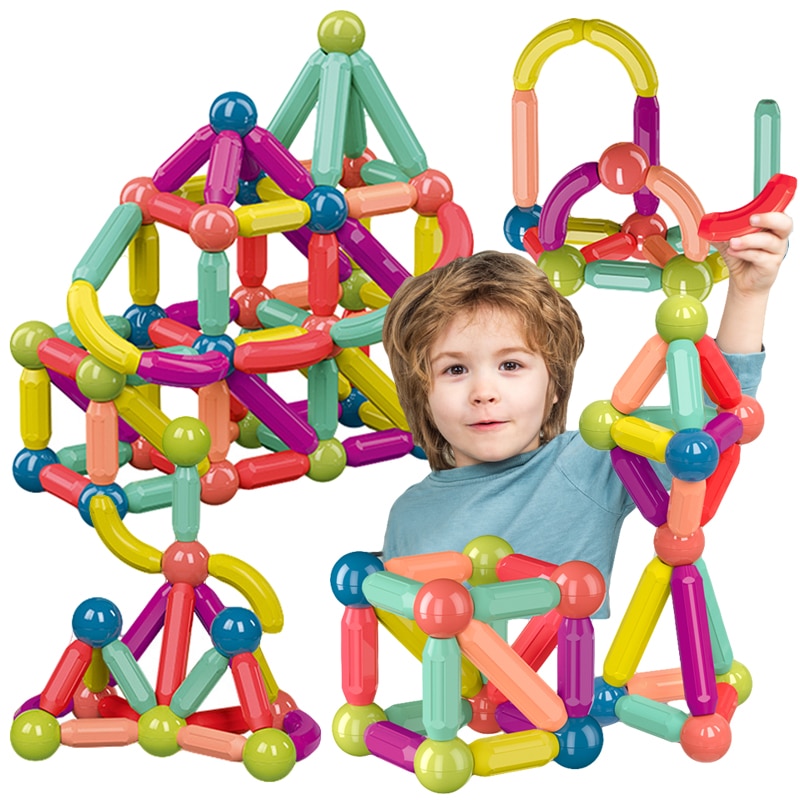 25 128Pcs Big Size Magnetic Stick Building Blocks game magnets children Set Kids Magnets for children