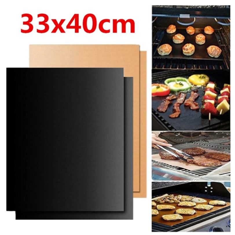 2pcs BBQ Grill Mat Barbecue outdoor Baking Non-stick Pad Reusable Cooking Plate 40 * 33cm For Party PTFE Grill Mat Tools New