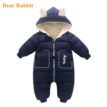30 New born Baby Romper Boy Clothes Winter Plus velvet warm Snowsuit Overall Children Girl