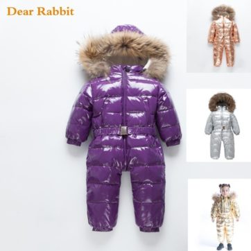 30 Russian Winter coat Baby Snowsuit 90 Duck Down Jacket Outdoor Infant Ski Clothes Girls