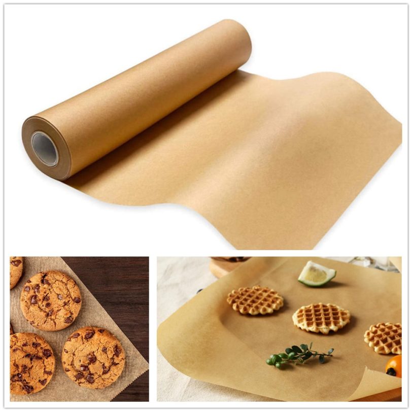 30cm X5m/10m Parchment Paper Non-stick Baking Parchment Roll Unbleached Baking Pan Liner Bread Sandwich Burger Fries Wrappers