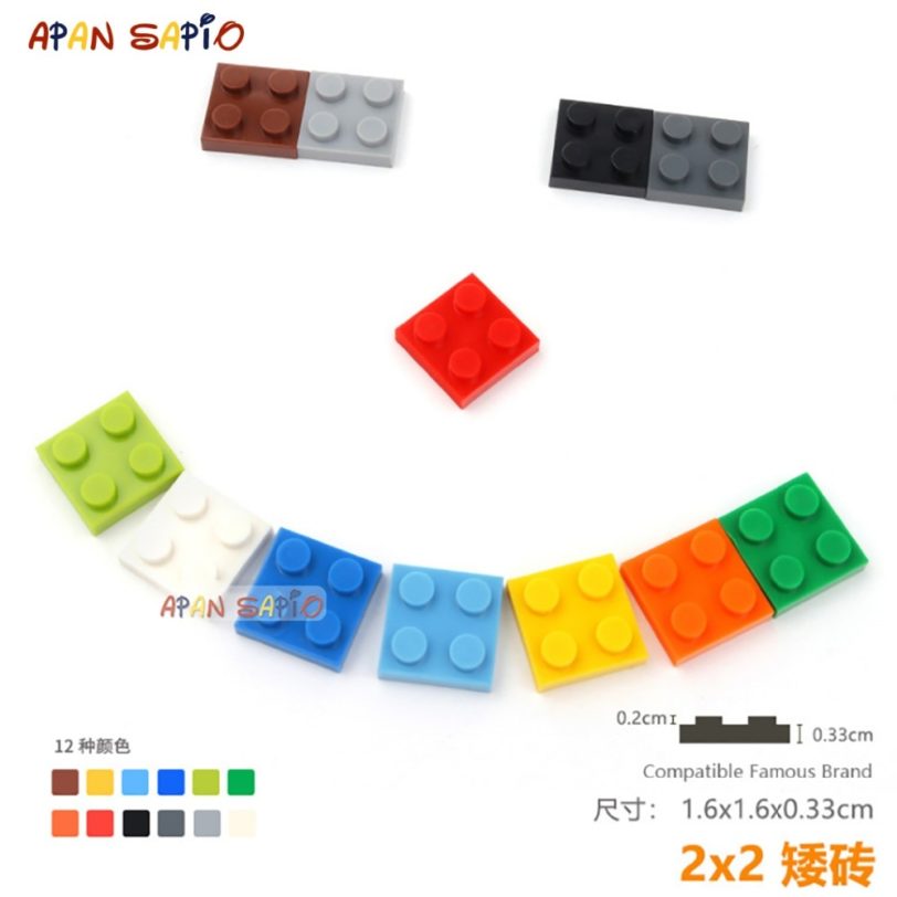 30pcs/lot DIY Blocks Building Bricks Thin 2X2 Educational Assemblage Construction Toys for Children Size Compatible With 3022