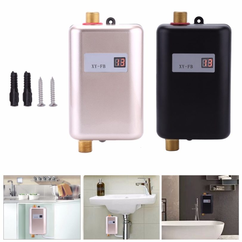 3400W Instant Electric Tankless Water Heater Instantaneous Water Heater Electric Water Heating Shower Wash Bathroom Accessories