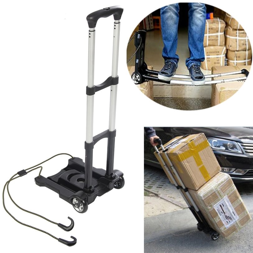 35kg Heavy Duty Foldable Hand Sack Wheel Trolley Folding Truck Barrow Cart Travel Luggage Shopping Cart Portable Home Use