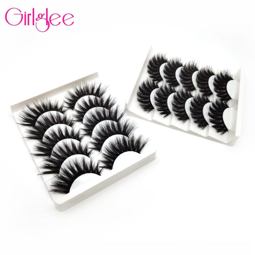 3D Mink Lashes 5 Pairs Makeup Eyelashes set For Wholesale Fluffy Natural False Eyelash Reusable Girlglee Beauty Extension Tools - Image 3