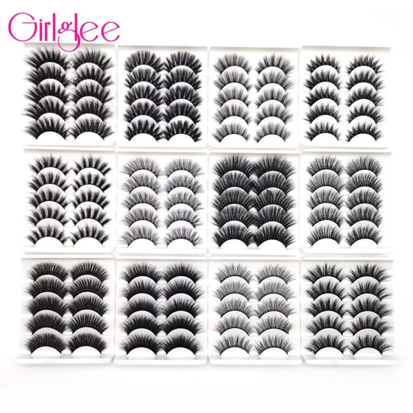 3D Mink Lashes 5 Pairs Makeup Eyelashes set For Wholesale Fluffy Natural False Eyelash Reusable Girlglee Beauty Extension Tools - Image 4