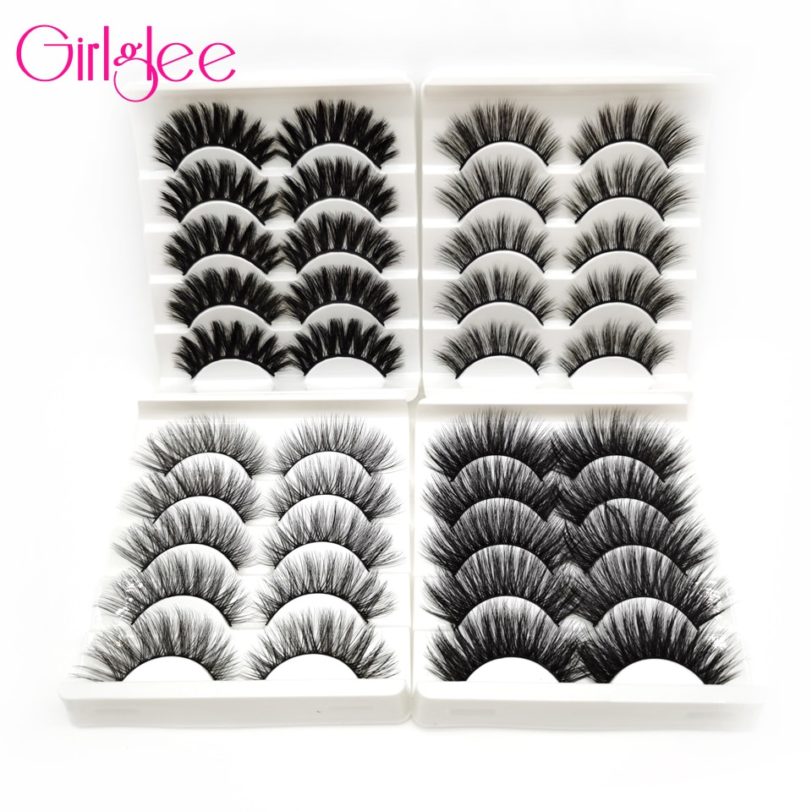 3D Mink Lashes 5 Pairs Makeup Eyelashes set For Wholesale Fluffy Natural False Eyelash Reusable Girlglee Beauty Extension Tools - Image 6