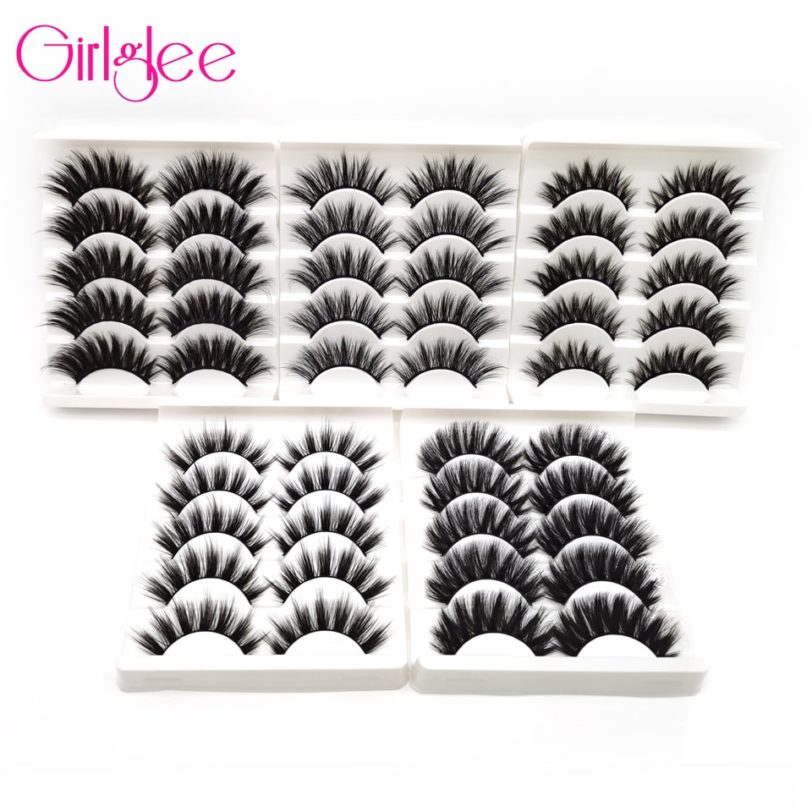 3D Mink Lashes 5 Pairs Makeup Eyelashes set For Wholesale Fluffy Natural False Eyelash Reusable Girlglee Beauty Extension Tools - Image 2