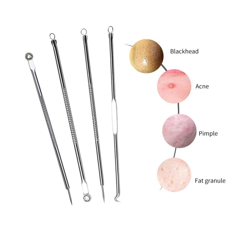 4PCS Acne Blackhead Comedone Black Spot Pimple Blemish Remover Skin Care Women Beauty Acne Treatment Pore Cleanser Needle Hook - Image 4