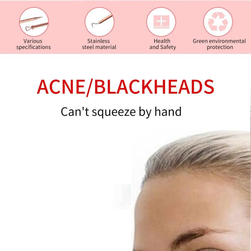 4PCS Acne Blackhead Comedone Black Spot Pimple Blemish Remover Skin Care Women Beauty Acne Treatment Pore Cleanser Needle Hook - Image 5