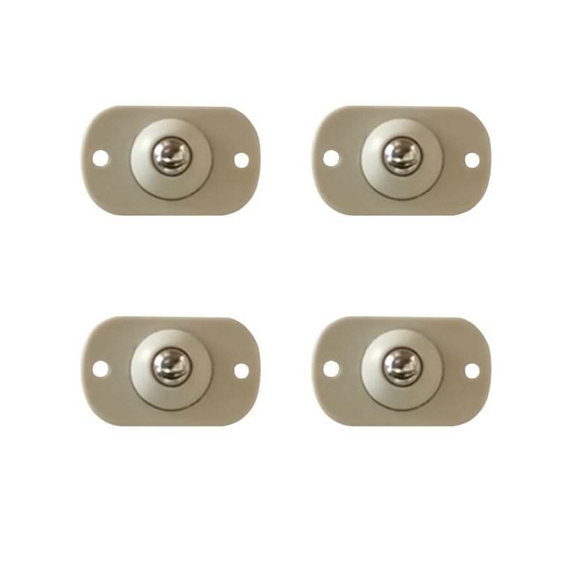 4pcs Adhesive Stainless Steel Pulley Universal Furniture Storage Box Roller Self Casters Pulley For Cabinet Trash 360° Caster