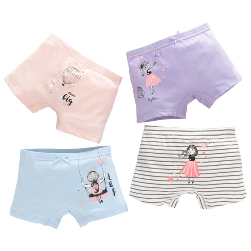 4pcs Pack Girls Cotton Boy Shorts Toddler Panties Baby Princess Underwear 3 12 Years By Core