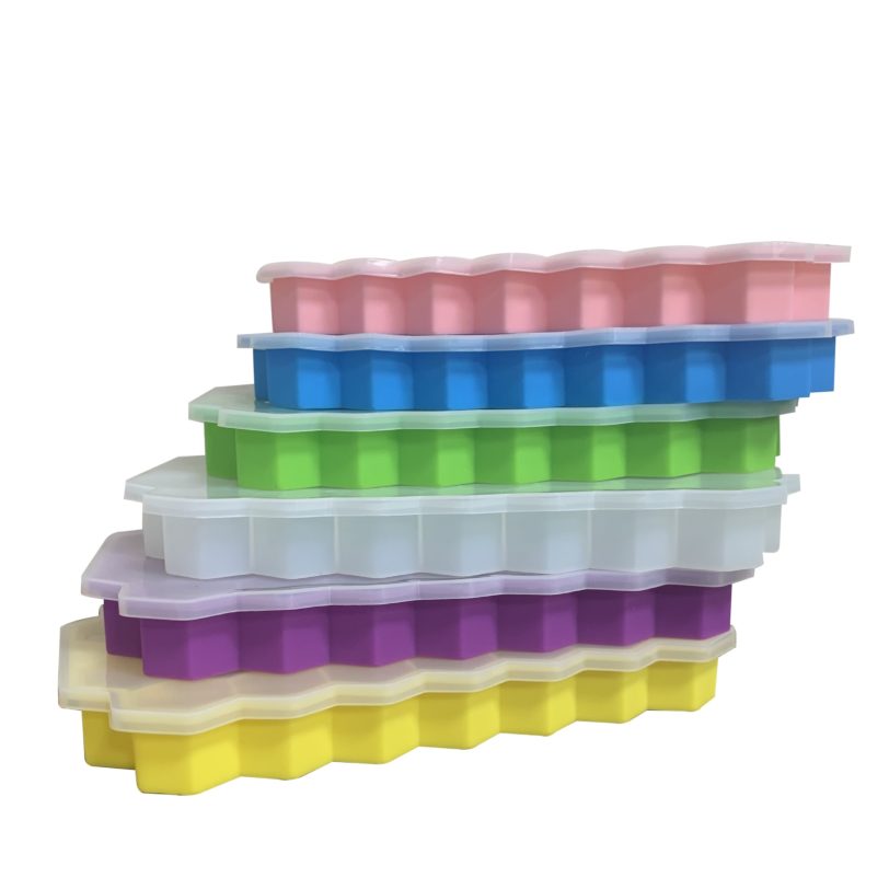 5 Colors Honeycomb Shape Ice Cube Mold with Lid 37 Grids Soft Silicone Cold Drink Tools for Bar - Image 6