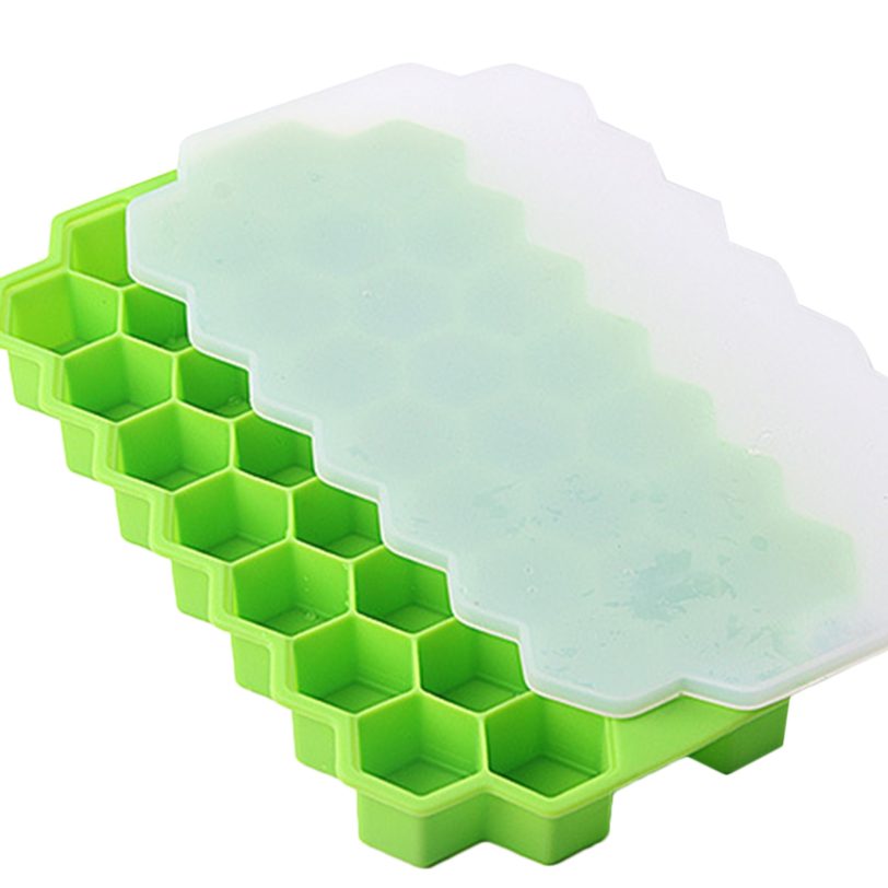 5 Colors Honeycomb Shape Ice Cube Mold with Lid 37 Grids Soft Silicone Cold Drink Tools for Bar - Image 2