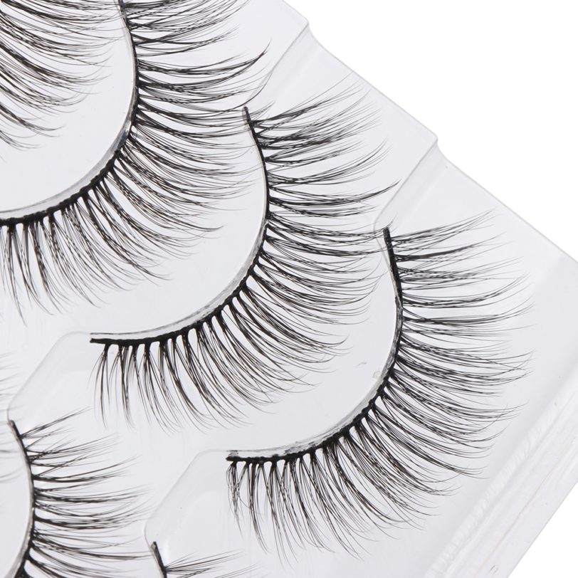 5 Pairs 3D False Eyelashes Natural Long Wispies Cross Eyelashes Cruelty-free Eyes Lashes Extension Handmade Makeup Beauty Tool - Image 3