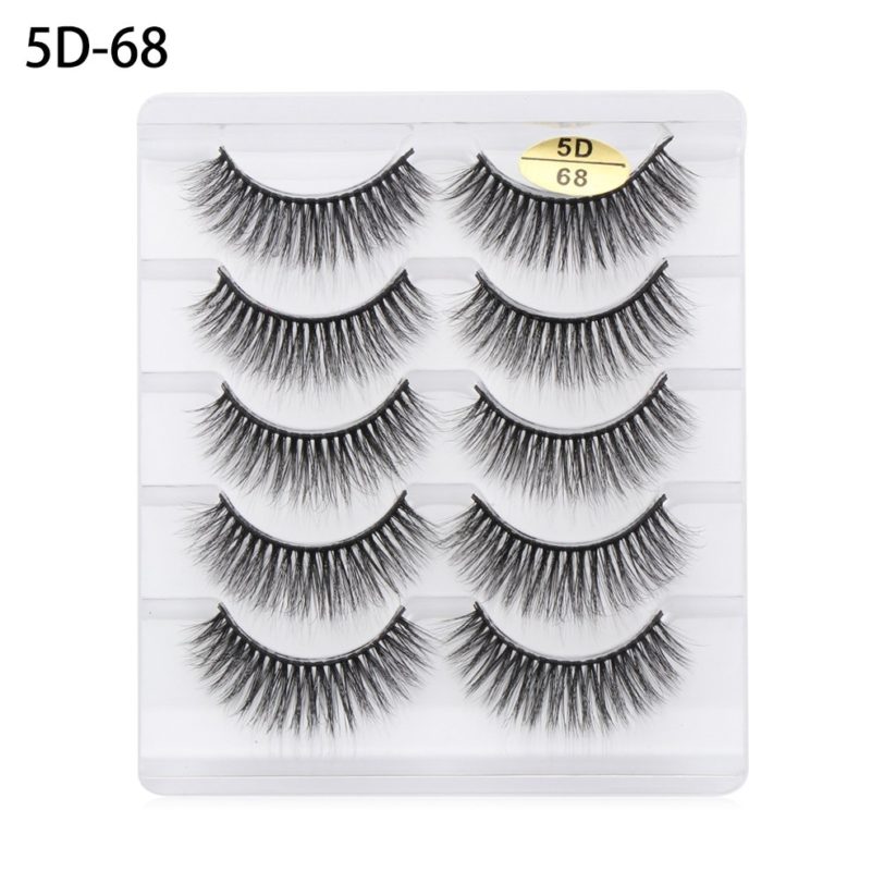 5 Pairs 3D False Eyelashes Natural Long Wispies Cross Eyelashes Cruelty-free Eyes Lashes Extension Handmade Makeup Beauty Tool - Image 6