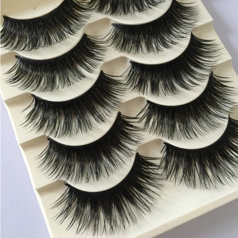 5Pairs/Set Natural Black Long Fake Eye Lashes Handmade Thick False Eyelashes Black Makeup Cosmetic Beauty Extension Tools - Image 3