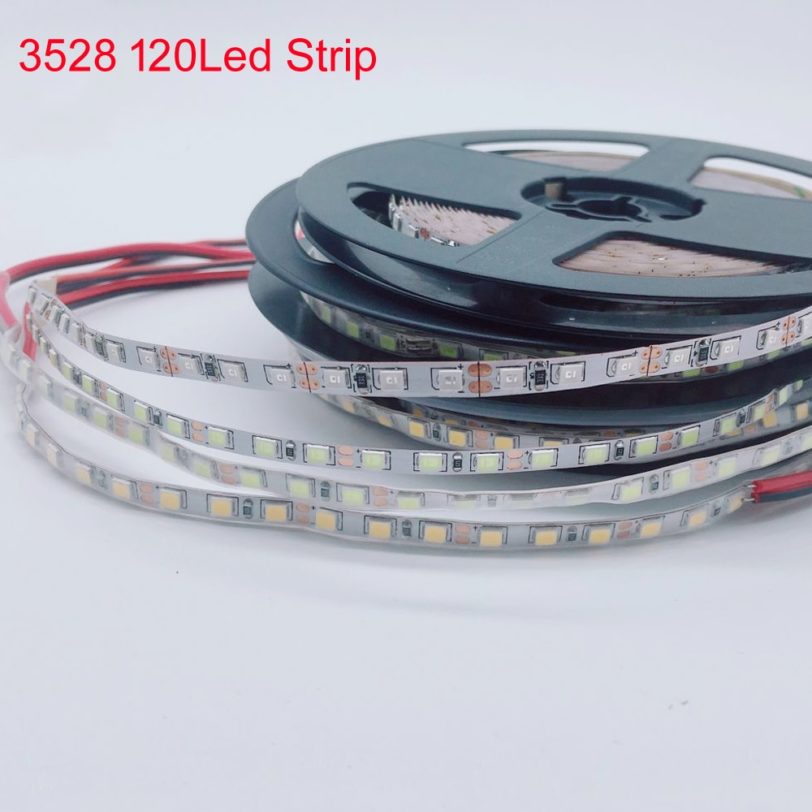 5m white/warm white/blue/green/red/yellow 120leds/m SMD3528 5mm/8mm pcb flexible LED strip tape light,DC12V 600leds