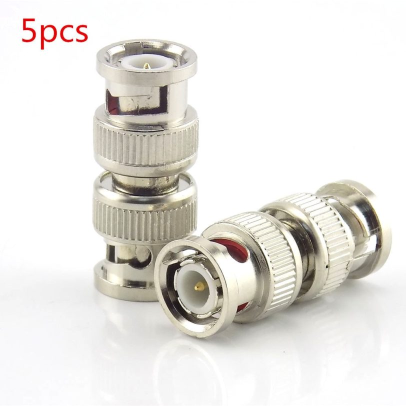 5pcs Bnc Male To Bnc Male Connector BNC Connector Coax Coupler Adapter RF Convertor CCTV Accessories Video camera Security W17