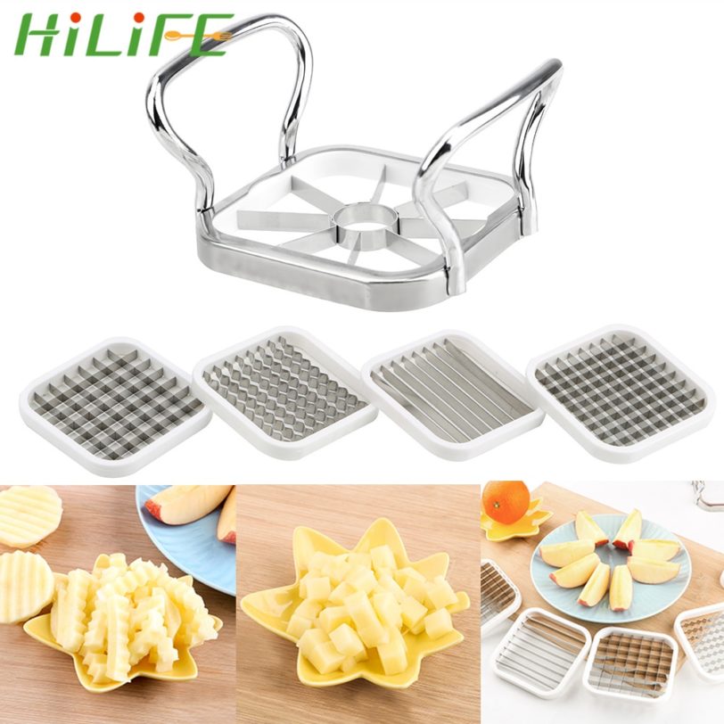 5pcs set Vegetable Fruits Cutter Slicer Stainless Steel for Apple Pear Potato Chips Multi Functional Kitchen