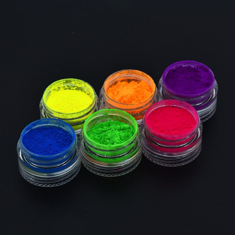 6 Colors Fluorescent Neon Powder Eyeshadow Glitter Matte Shimmer Glow In Dark Eye Shadow Matte Cosmetics Beauty Makeup for Nails - Image 3