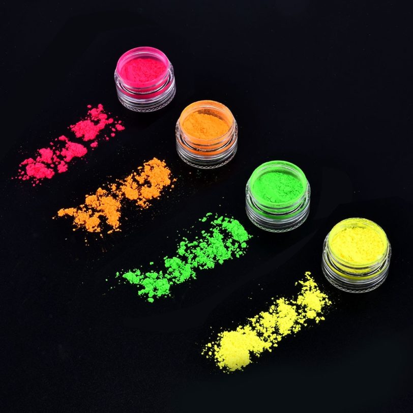 6 Colors Fluorescent Neon Powder Eyeshadow Glitter Matte Shimmer Glow In Dark Eye Shadow Matte Cosmetics Beauty Makeup for Nails - Image 4