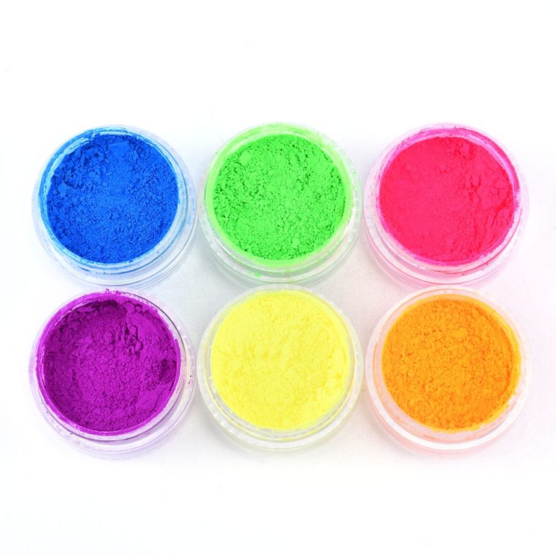 6 Colors Fluorescent Neon Powder Eyeshadow Glitter Matte Shimmer Glow In Dark Eye Shadow Matte Cosmetics Beauty Makeup for Nails - Image 5