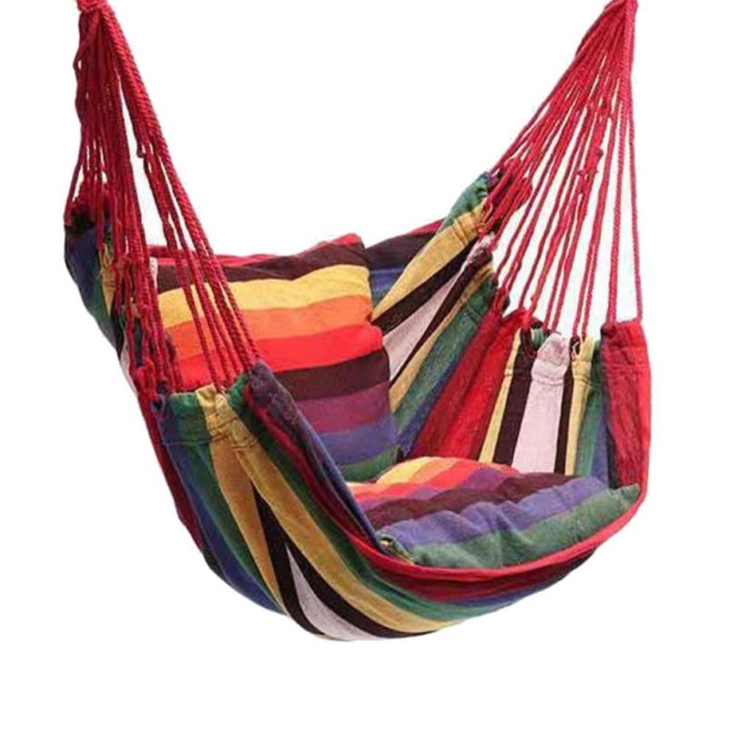 60% Hot Sale Outdoor Portable Thicken Hammock Garden Travel Camping Throw Pillow Swing Chair