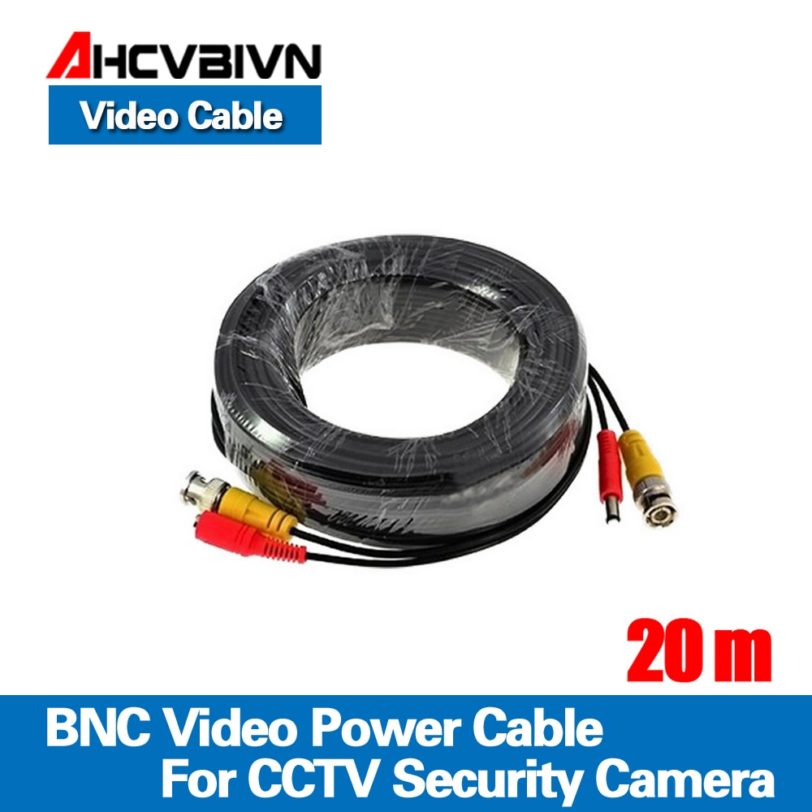 65ft(20m) BNC Video Power Siamese Cable for Surveillance CCTV Camera Accessories DVR Kit