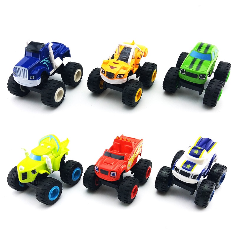 6pcs Set Blazed Machines Car Toys Russian Miracle Crusher Truck Vehicles Figure Blazed Toys For Children