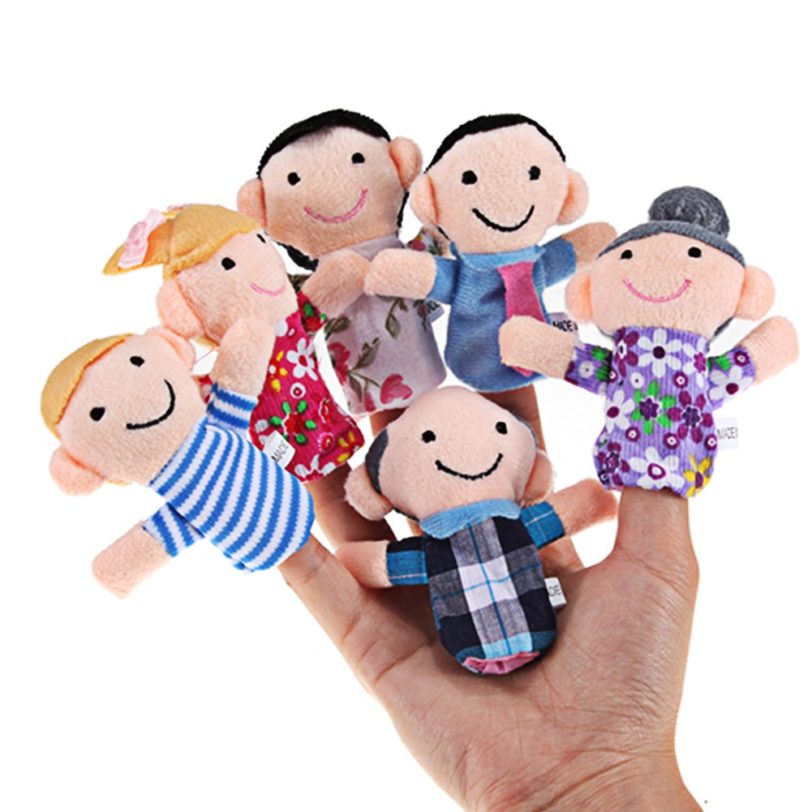 6pcs/lot Family Finger Puppets Set Mini Plush Baby Toy Boys Girls Finger Puppets Educational Hand Puppet Cloth Doll Toys