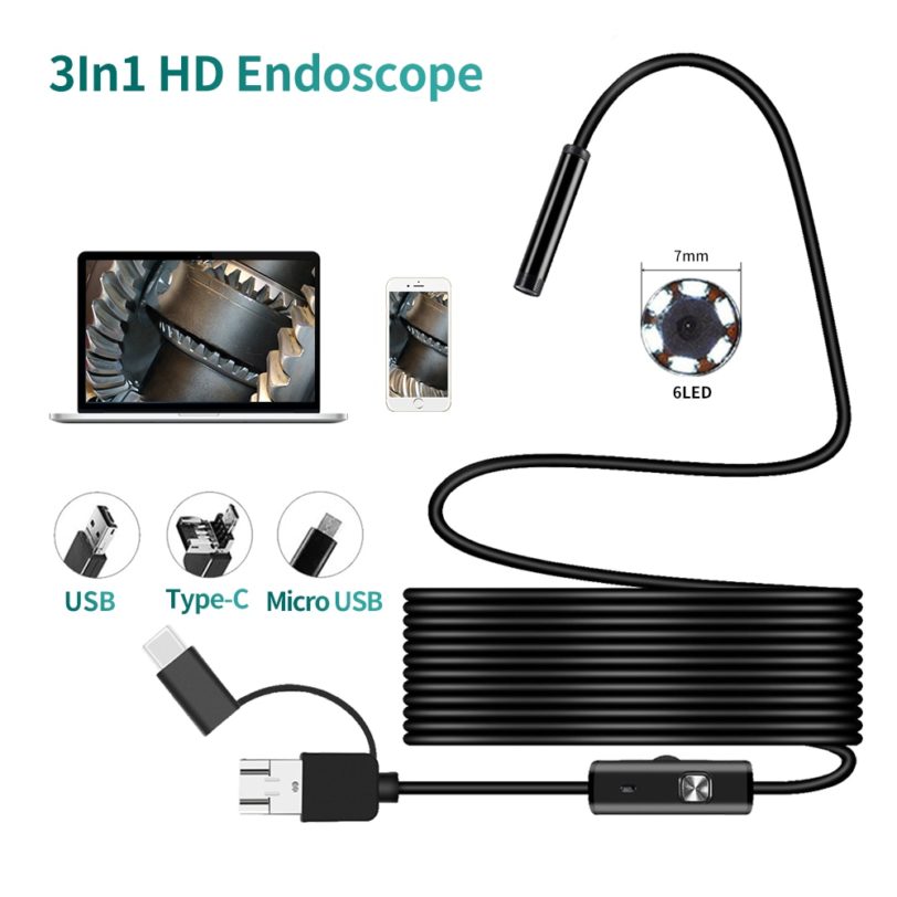7 0mm Type c Android USB Endoscope Camera Hard Cable PC Android Phone Endoscope Pipe Type