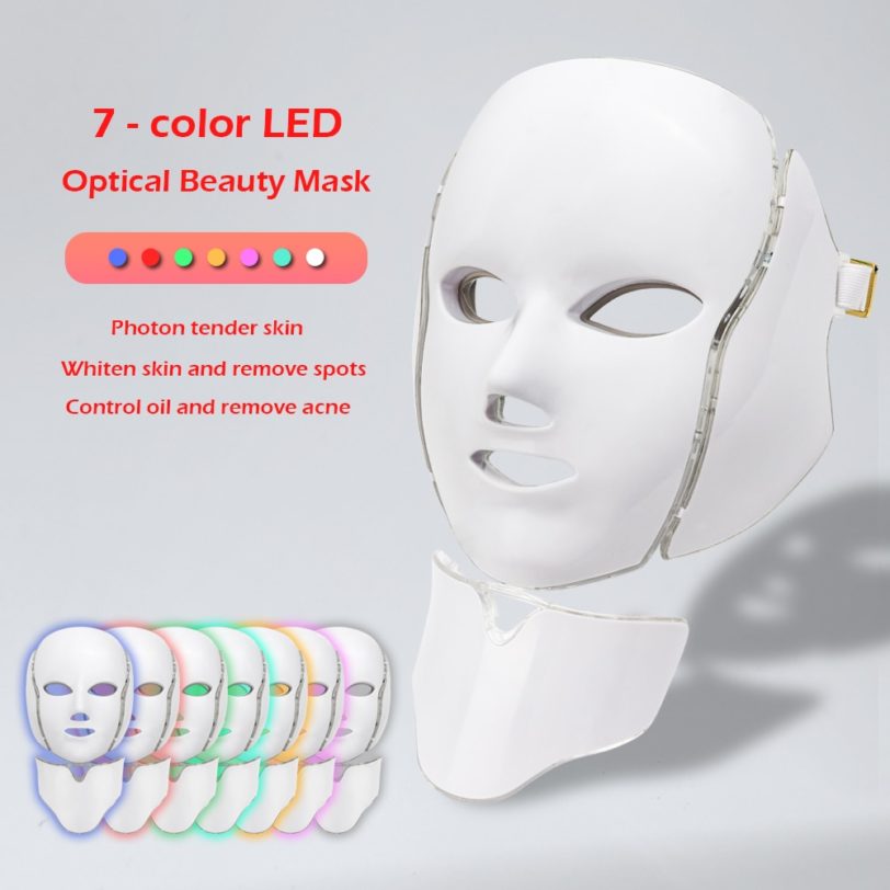 7 Color Led Facial Light Face Mask With Neck Skin Rejuvenation Tighten Acne Anti Wrinkle Beauty Treatment Korean Photon Spa Home - Image 2