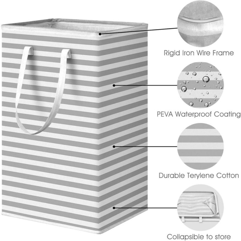 75L Laundry basket Large Clothes storage Basket with Extended handle for Storage basket Toys in Bedroom Foldable Hamper