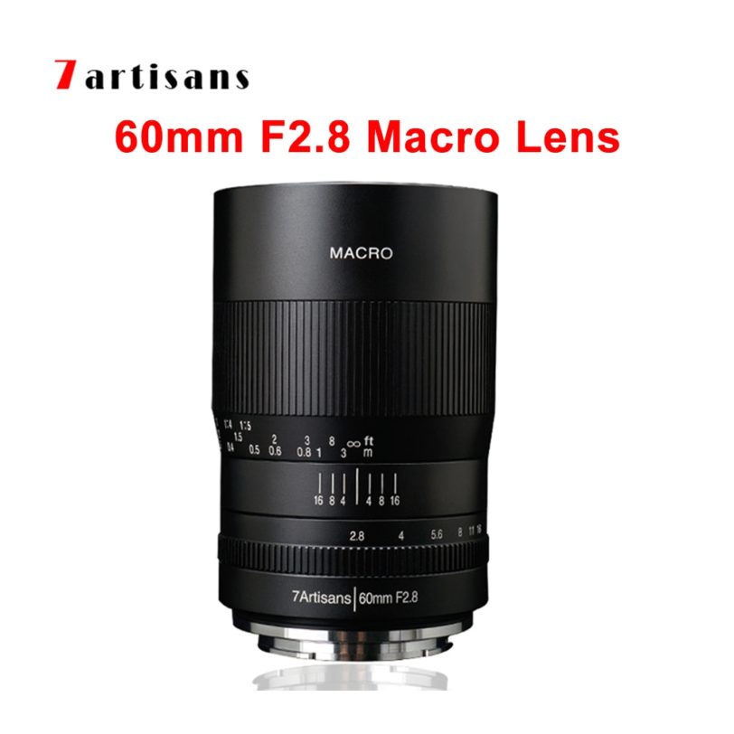 7artisans 60mm F2.8 Macro Lens 1:1 Magnification Manual Focus Camera Lens for Canon Eos-M/RF/Sony E/Fuji/M43/Nikon Z Mount