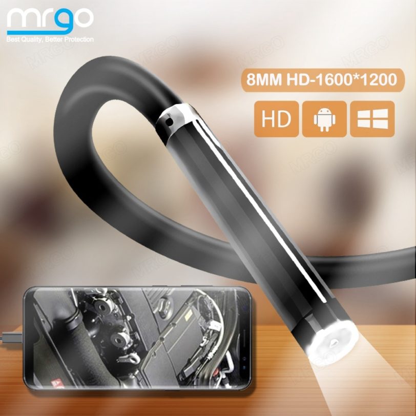 8mm HD Endoscope Camera Waterproof Micro 8 LED IP68 Endoscope for Cars Industrial Smartphone Mini Camera