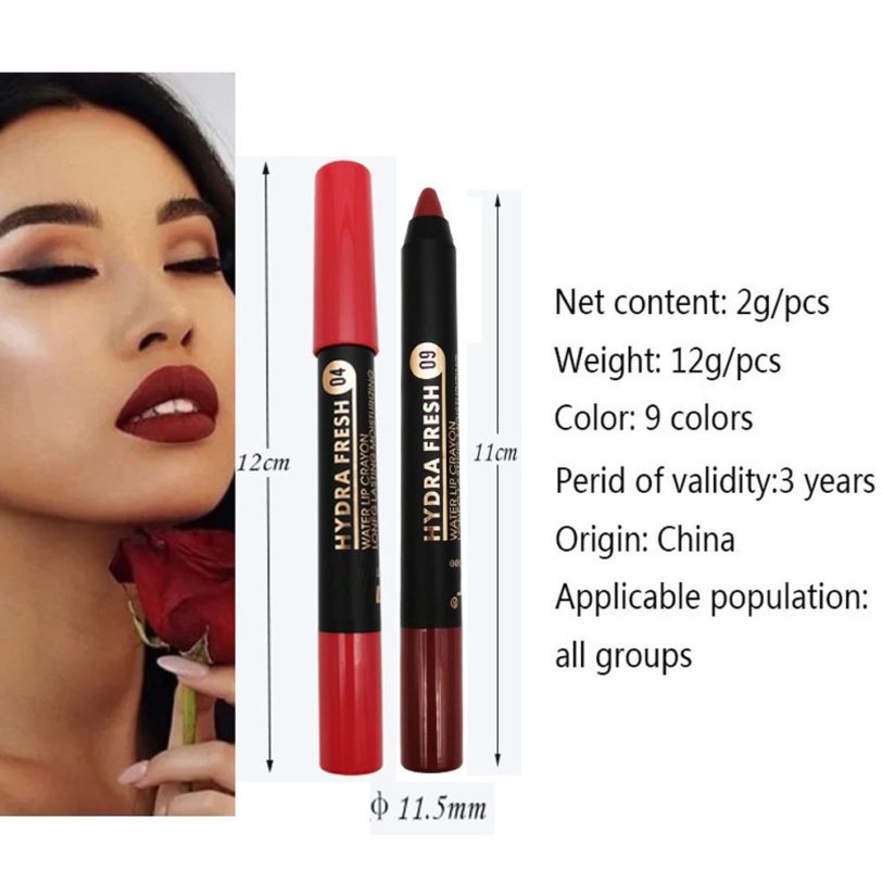 9 Colors Matte Lipstick Pen Makeup Long Lasting Waterproof Velvet Lip stick Soft Moisturizing Smooth Beauty Sexy Nude Lips Tint - Image 6