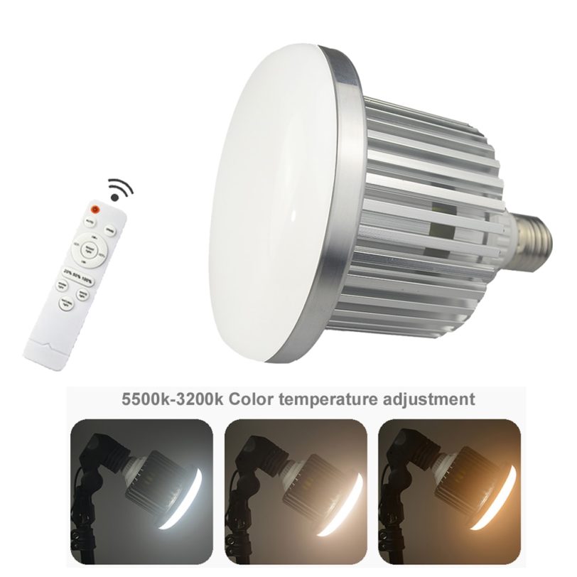 95W E27 Bulb LED Video Light Daylight Warm Lamp Bi-Color 3200K-5500K 220V/110V-220V Remote for Camera Photo Studio Softbox