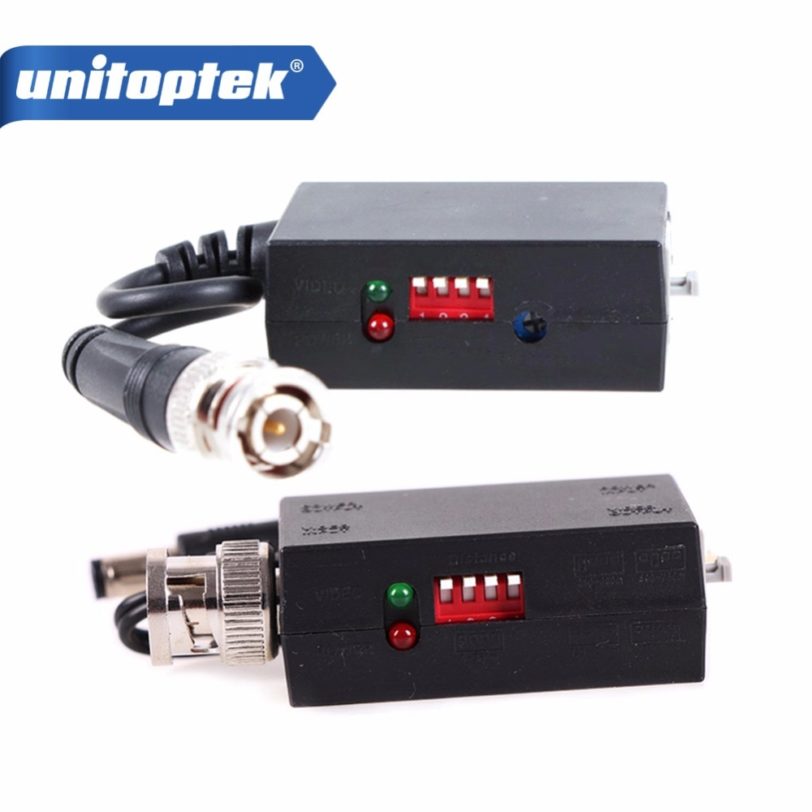 A Pair 1200m 1CH Active Twisted Pair Transmitter Receiver Video Balun