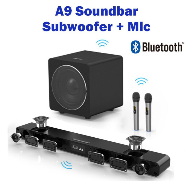 A9 Bluetooth Speaker 8 Voice units surround sound integrated home theater TV Soundbar With 8 inch