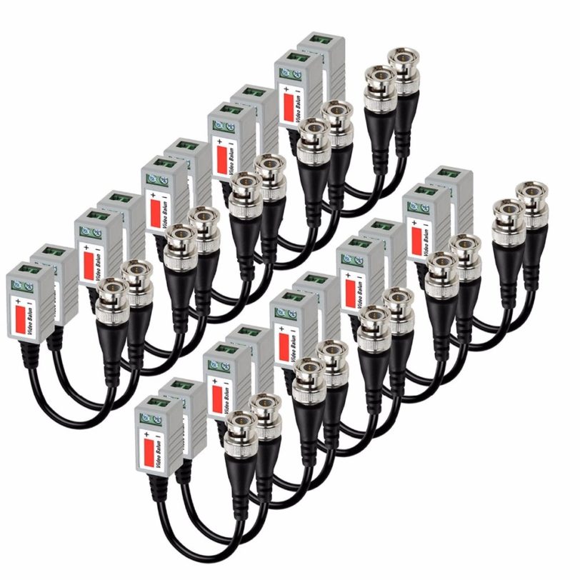 AHD/CVI/TVI Twisted BNC CCTV Video Balun Passive Transceivers UTP Cat5 Up to 3000ft Range