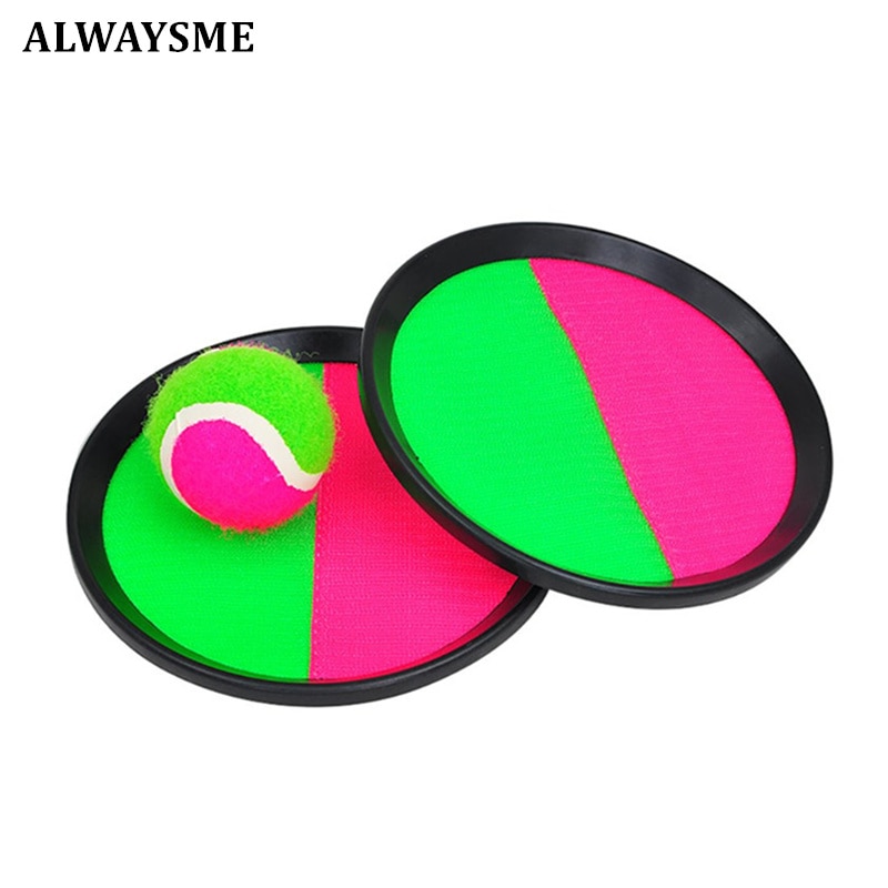 ALWAYSME Catch Ball Set Self Stick Toss And Catch Sports Family Game With 2 Paddles And