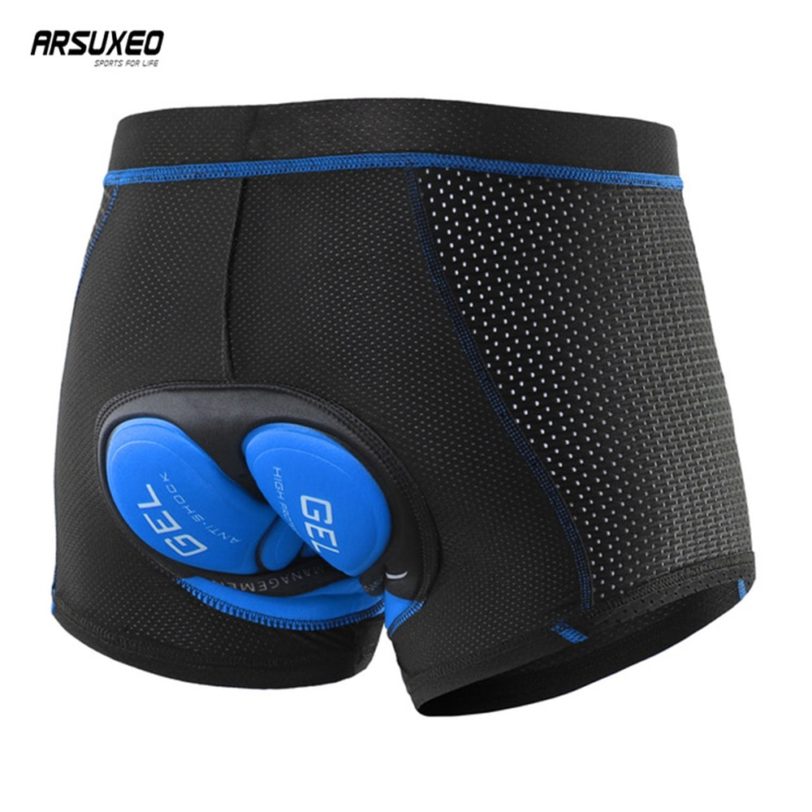 ARSUXEO Breathable Cycling Shorts Mesh Men's Cycling Underwear 5D Gel Pad Shockproof MTB Bike Shorts Mountain Bicycle Underpants