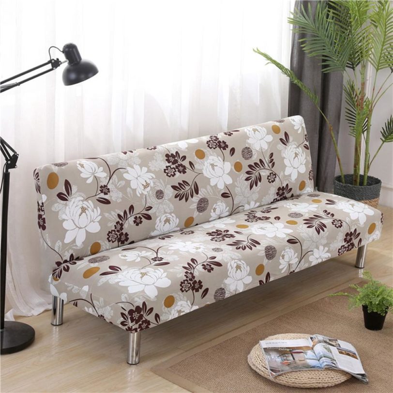 All-inclusive Folding Sofa Bed Cover Tight Wrap Sofa Towel Couch Cover Without Armrest for Living Room