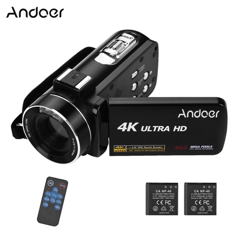 Andoer 4K Ultra HD Digital Video Camera Camcorder 3 0 Inch IPS Monitor Handheld DV with