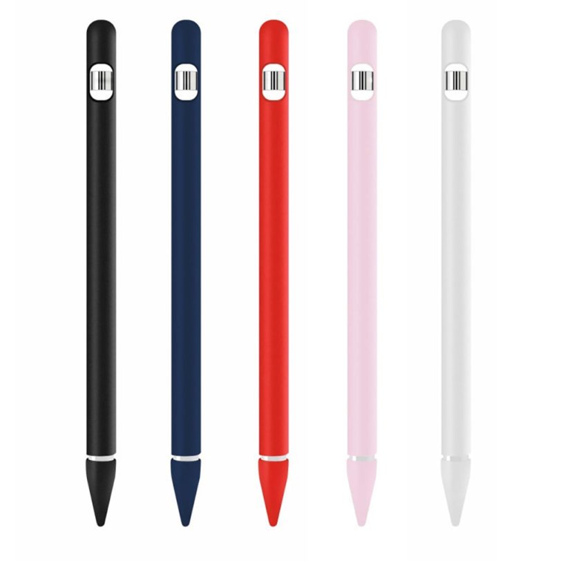 Anti Lost Pencil Silicone Case For Apple Pencil 1 Portable Accessories Elastic Stylus Pen Holder With Apple Pen Case Nib Caps