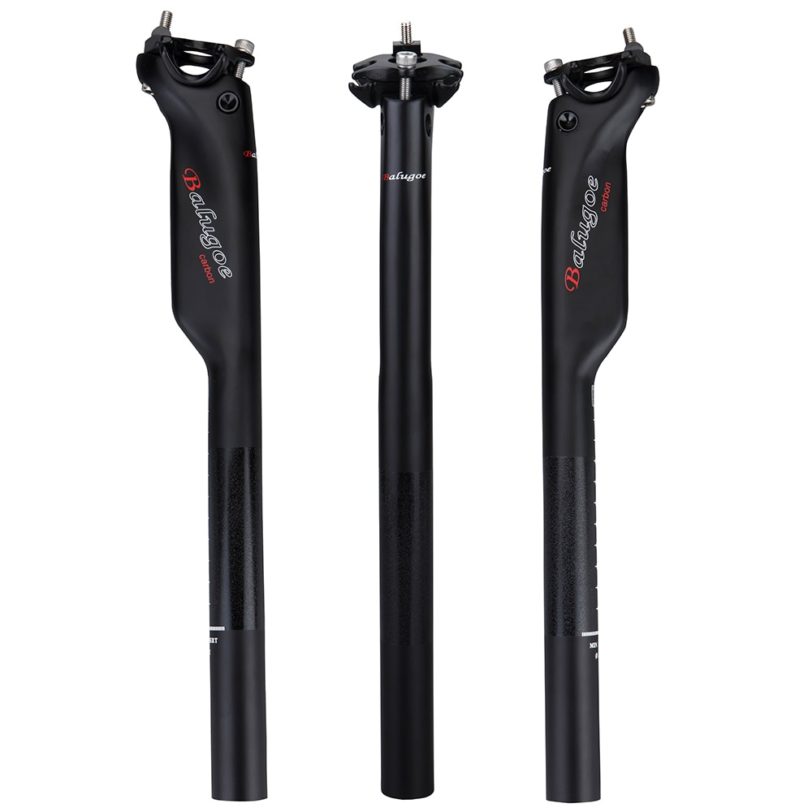 BALUGOE Carbon fibre bike seatpost ultralight mountain road bike bicycle seatpost saddle seat post seat tube bike parts Biack