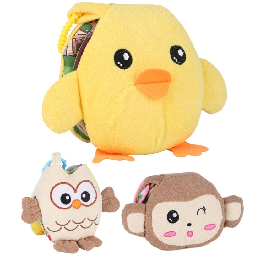 Baby Cloth Books Rattles Animal Chicken Style Toys Infant Kids Early Development Book Learning Education Activity Baby Toys DS9